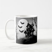 Monochrome Haunted House Mug (Gauche)