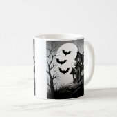 Monochrome Haunted House Mug Koffiemok (Voorkant rechts)