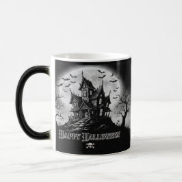 Monochrome Haunted House Mug  Magische Mok