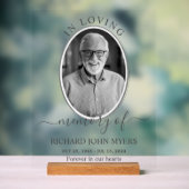 Monochrome in liefdevolle herinnering begrafenisfo acryl bord (Neutraal)