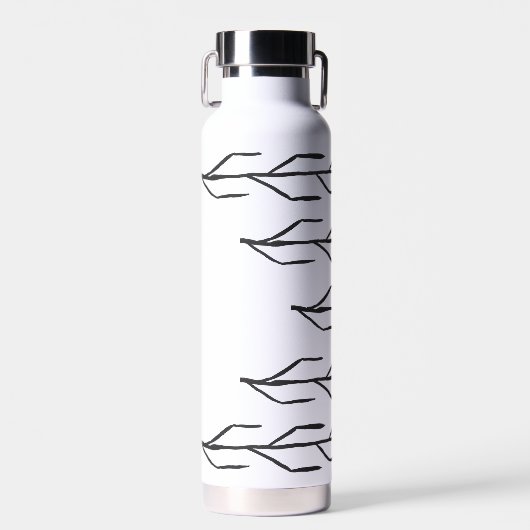 Monochrome Ink Branch Water Bottle Waterfles (Voorkant)