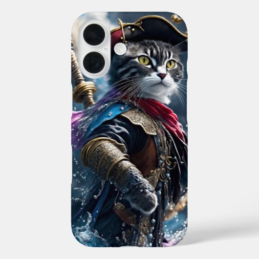 Monochrome kattenpiraat - Art iPhone Case (Achterkant)