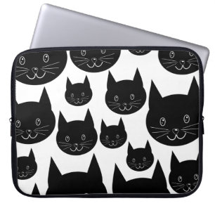 Monochrome katteontwerp. laptop sleeve