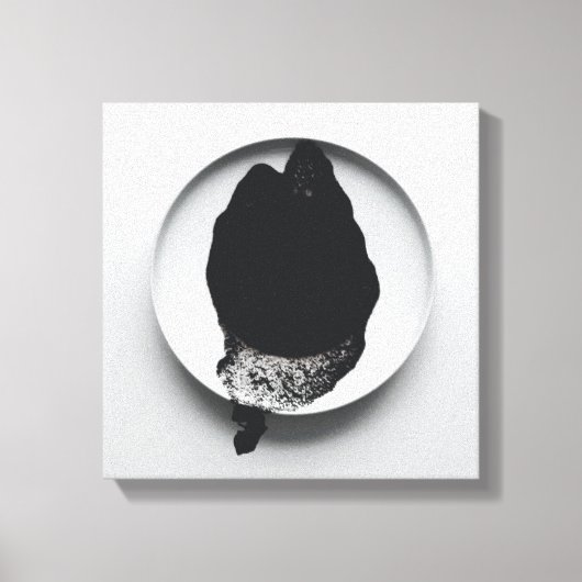 Monochrome koffiedik textuur abstracte kunst 10 canvas afdruk (Voorkant)