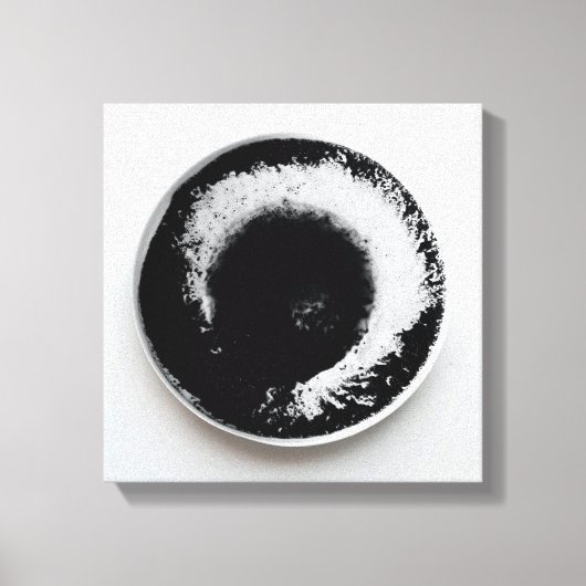 Monochrome koffiedik textuur abstracte kunst 15 canvas afdruk (Voorkant)