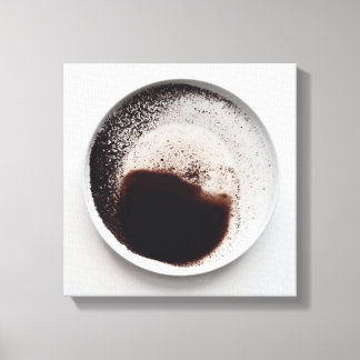 Monochrome koffiedik textuur abstracte kunst 18 canvas afdruk