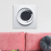 Monochrome koffiedik textuur abstracte kunst 1 canvas afdruk (Insitu (Woonkamer))
