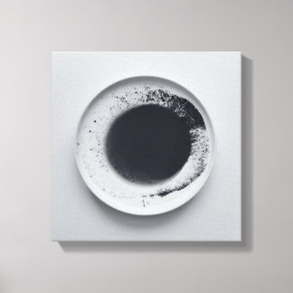 Monochrome koffiedik textuur abstracte kunst 1 canvas afdruk