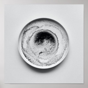 Monochrome koffiedik textuur abstracte kunst 20 poster