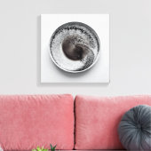 Monochrome koffiedik textuur abstracte kunst 8 canvas afdruk (Insitu (Woonkamer))