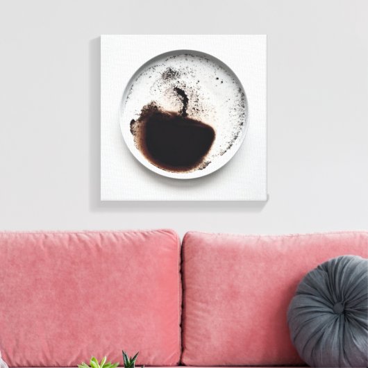 Monochrome koffiedik textuur abstracte kunst 9 canvas afdruk (Insitu (Woonkamer))