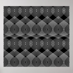 monochrome lijnen: getextureerd abstract ontwerp poster