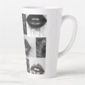 Monochrome Lips Latte Mug – Stylish Black & White  (Droite)