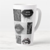 Monochrome Lips Latte Mug – Stylish Black & White  Latte Mok (Rechterhoek)