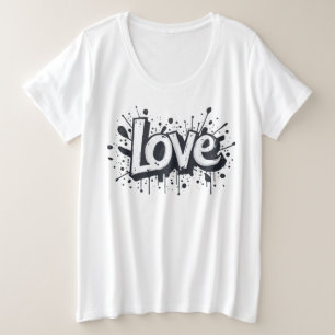 Monochrome Love-Label Grote Maat T-shirt