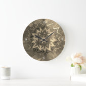 Monochrome Mandala Round (Grande horloge murale) (Maison)