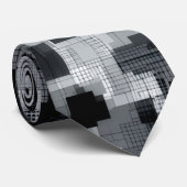 Monochrome Matrix Mozaïek Stropdas (Opgerold)