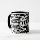 Monochrome memorabele zwart-wit douane mok (Voorkant links)