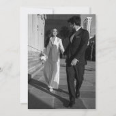 Monochrome minimalist elegant wedding kaart (Achterkant)