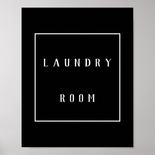 Monochrome minimalistische waskamer poster (Voorkant)