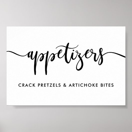 Monochrome moderne typografie Appetizers Poster (Voorkant)