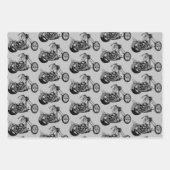 Monochrome motorfietsthema inpakpapier vel (Voorkant 2)