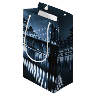 Monochrome New York Skyline Nightscape Klein Cadeauzakje