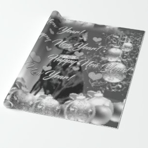 Monochrome nieuwjaars thema Verpakkingspapier Cadeaupapier