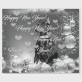 Monochrome nieuwjaars thema Verpakkingspapier Cadeaupapier (Vlak)