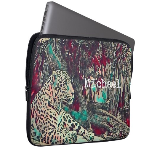 Monochrome Oerwoud Laptop Sleeve (Voorkant Rechts)