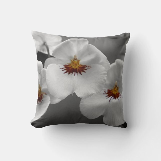 Monochrome orchideeën American MoJo Pillow Kussen (Voorkant)