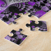 Monochrome Paarse fractale kunst Legpuzzel (Zijkant)