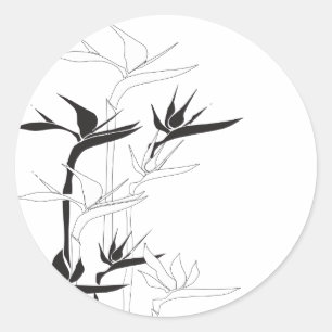 Monochrome Paradijsvogel Ronde Sticker