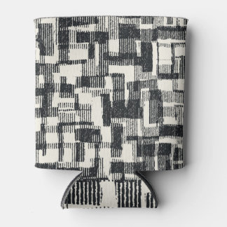 Monochrome Patchwork: Grafisch naadloos geborsteld Blikjeskoeler