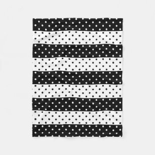 Monochrome poka Dots Fleece Blanket Deken