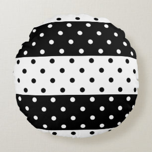 Monochrome poka Dots Round Pillow Rond Kussen