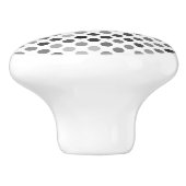 Monochrome poladots (zwart-wit Stip) Keramische Knop (Zijkant)