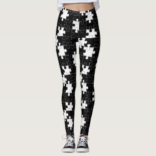 "Monochrome puzzel spelen" Leggings
