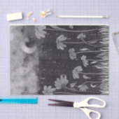 Monochrome Rainstorm Daisy Pencil Tekening Tissuepapier (Craft)