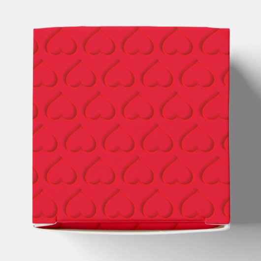 Monochrome Red Heart Pattern Valentijnsdag Bedankdoosjes (Bovenkant)