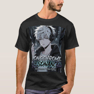 Monochrome Resonantie Stedelijke Anime Streetwear T-shirt