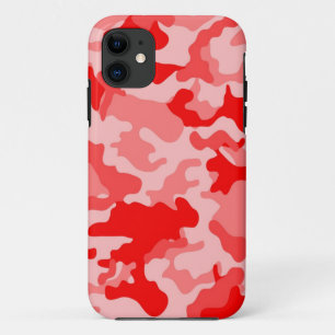 Monochrome rode Camo iPad-draagtas iPhone 11 Hoesje
