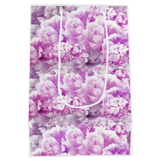Monochrome roze, gemengde Bouquet, middelgrote Gif Medium Cadeauzakje (Achterkant)