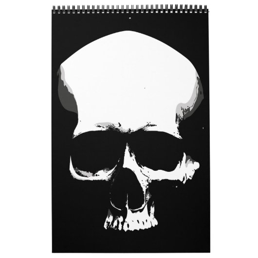 Monochrome Schedel Kunst Kalender (Hoes)