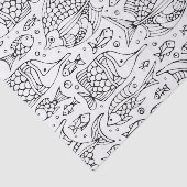 Monochrome school van vissen tissuepapier (Detail)