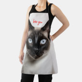 Monochrome Siamese kat liefde Schort (Insitu)