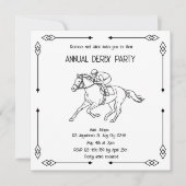 Monochrome Sketch Annual Derby Party Invitation (Devant)