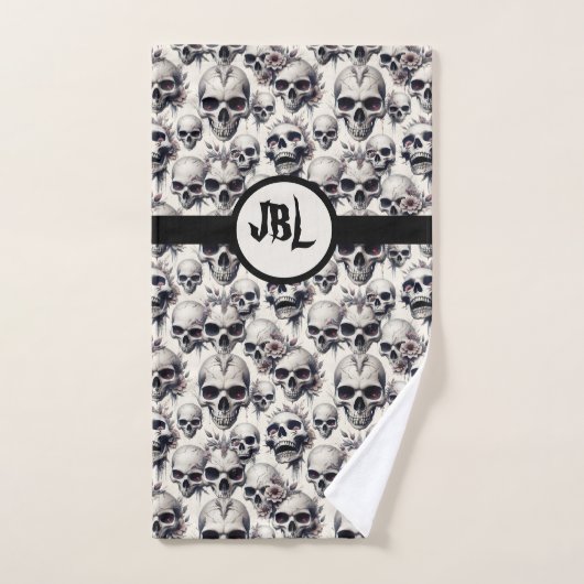 Monochrome Skulls (Serviette à main)