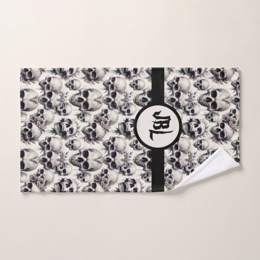 Monochrome Skulls (Serviette à main)
