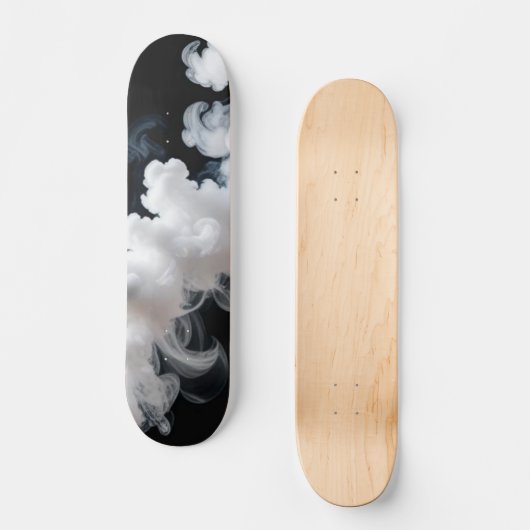 Monochrome Smoke Cloud Skateboard (Recto)